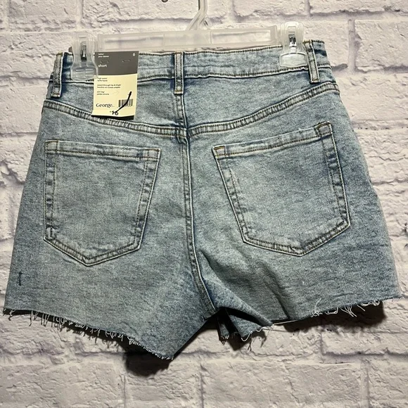New George Light Blue Jean Shorts for Women Size 6 - Picture 2 of 4